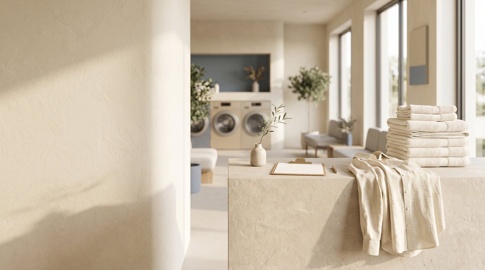 Laundry Express Canggu front desk and fresh laundry